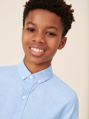 Blue Plain Single Oxford Shirt (3-16yrs) - Image 2 of 4
