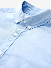 Blue Plain Single Oxford Shirt (3-16yrs) - Image 4 of 4