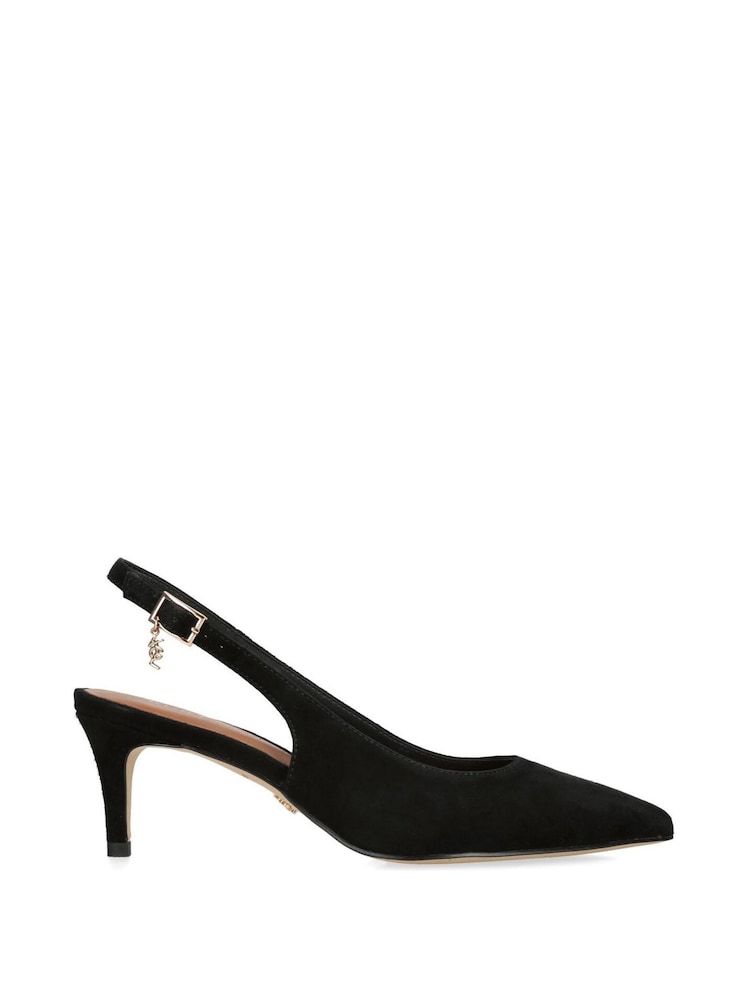 Kurt Geiger London Black Holland Kitten Heel Slingback Shoes - Image 1 of 5