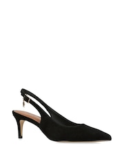 Kurt Geiger London Black Holland Kitten Heel Slingback Shoes - Image 2 of 5