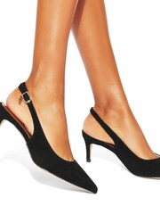 Kurt Geiger London Black Holland Kitten Heel Slingback Shoes - Image 5 of 5