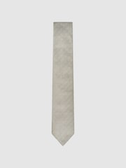 Reiss Champagne Liam Polka Dot Silk Tie - Image 1 of 5