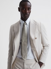 Reiss Champagne Liam Polka Dot Silk Tie - Image 2 of 5