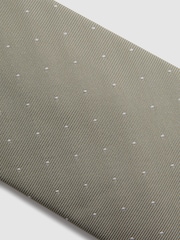Reiss Champagne Liam Polka Dot Silk Tie - Image 5 of 5