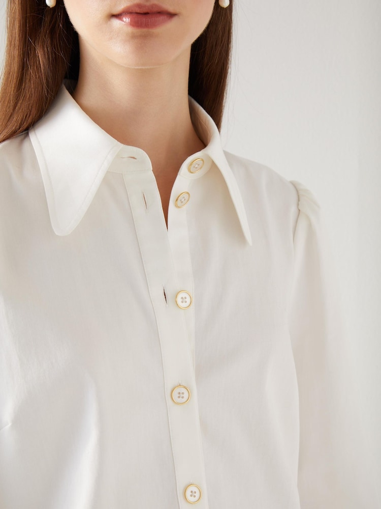 LK Bennett White 100% Cotton Sonya Shirt - Image 4 of 4