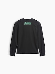 Gap Black Dr Doom Marvel Relaxed Graphic Long Sleeve T-Shirt (4-13yrs) - Image 2 of 3