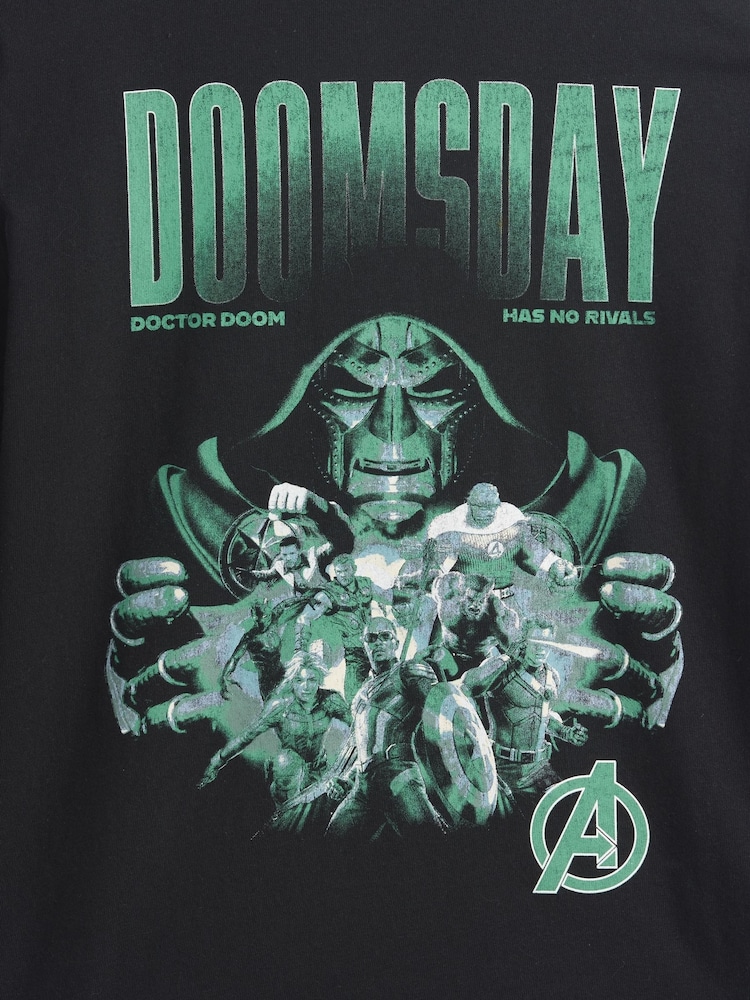 Gap Black Dr Doom Marvel Relaxed Graphic Long Sleeve T-Shirt (4-13yrs) - Image 3 of 3 Gap Black Dr Doom Marvel Relaxed Graphic Long Sleeve T-Shirt (4-13yrs) - Image 3 of 3