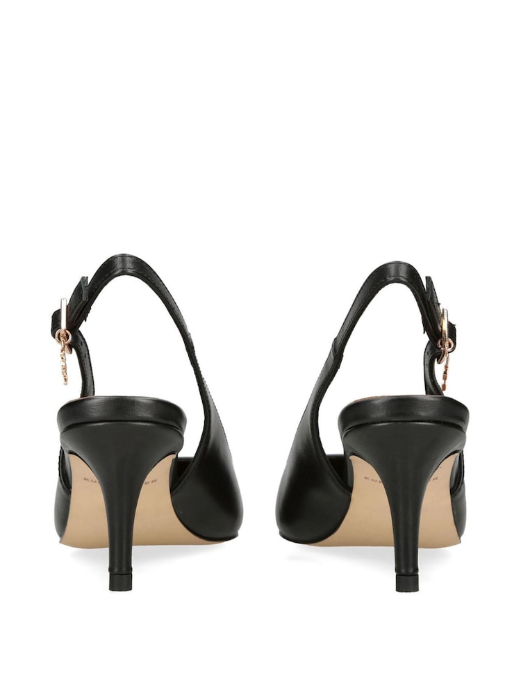 Kurt Geiger London Black Holland Kitten Heel Slingback Shoes - Image 4 of 4