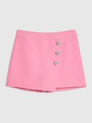 River Island Pink Bow Button Skort - Image 1 of 4