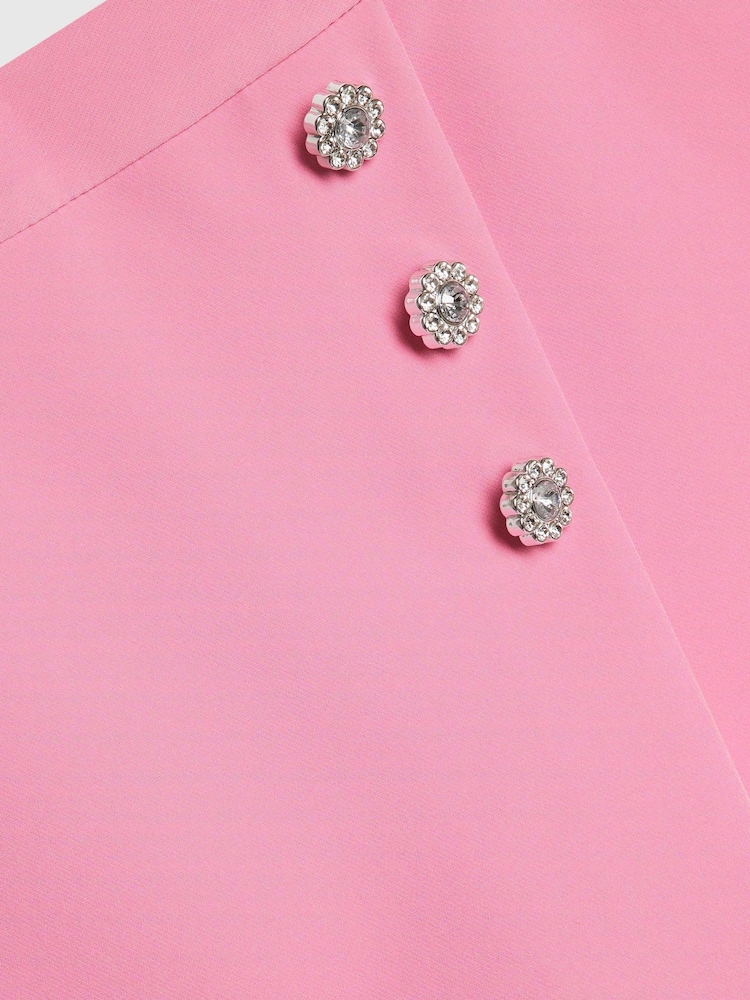 River Island Pink Bow Button Skort - Image 4 of 4 River Island Pink Bow Button Skort - Image 4 of 4