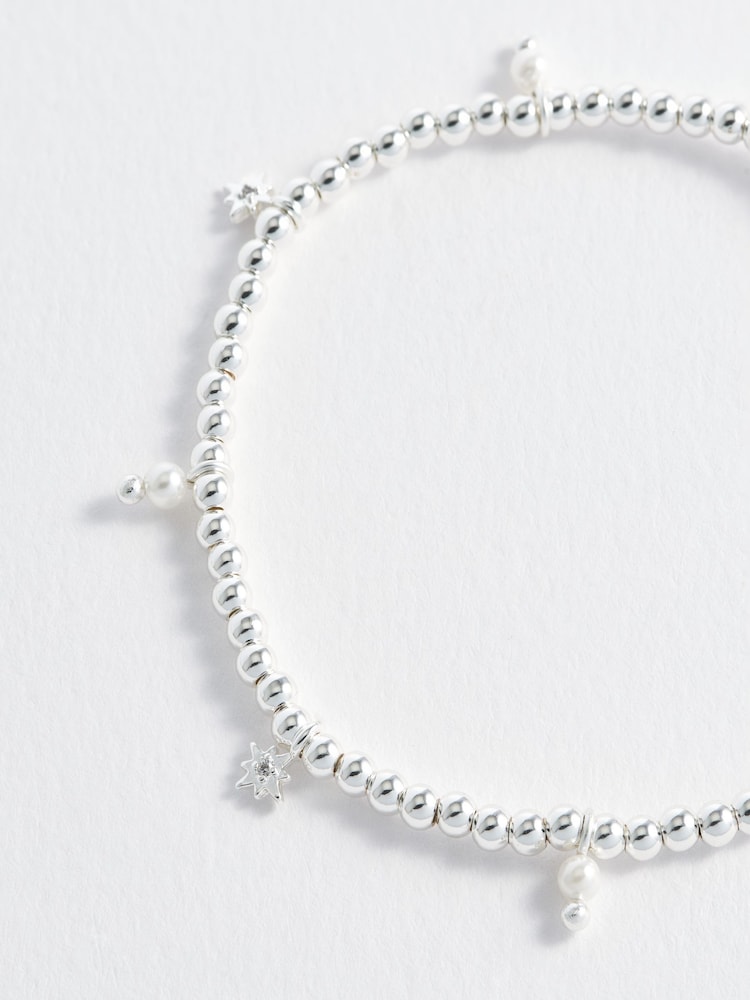Estella Bartlett Silver Pearl and Star Multi Bracelet - Image 2 of 4