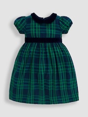 JoJo Maman Bébé Green Tartan Party Dress - Image 1 of 4