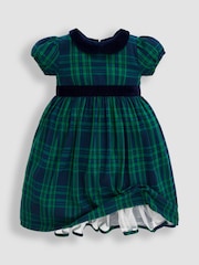 JoJo Maman Bébé Green Tartan Party Dress - Image 3 of 4