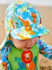JoJo Maman Bébé Green Jungle UPF 50 1-Piece Sun Protection Suit - Image 4 of 6