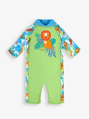 JoJo Maman Bébé Green Jungle UPF 50 1-Piece Sun Protection Suit - Image 5 of 6