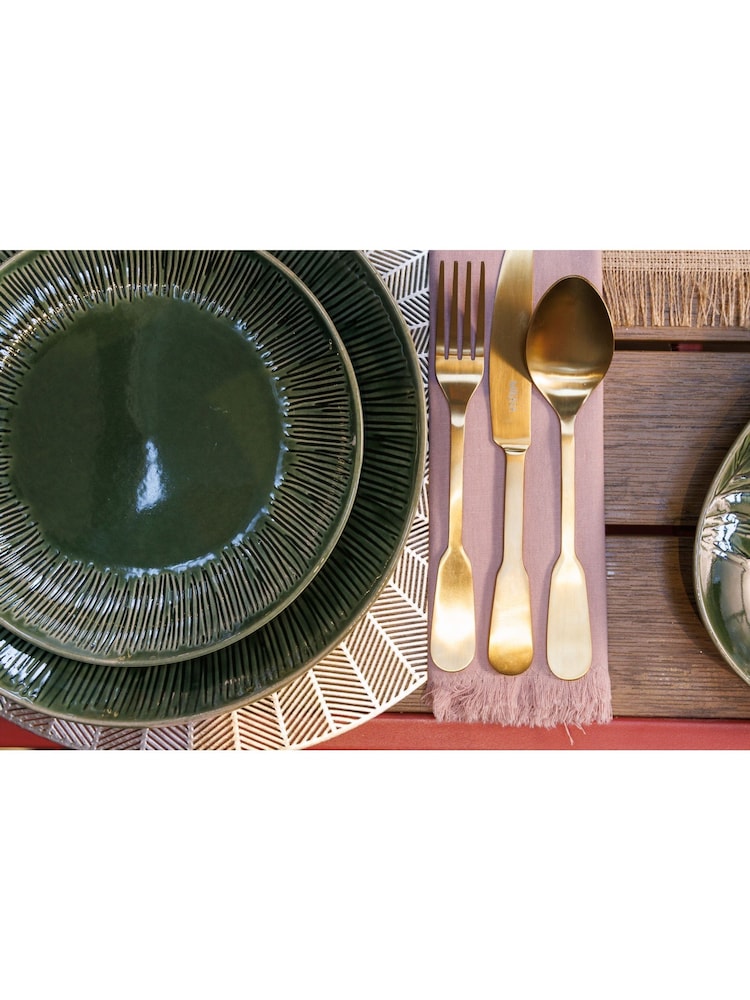 Mikasa Set of 4 Green Jardin Stoneware Patterned Side Plate - Image 1 of 6