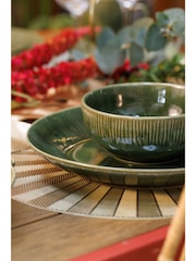 Mikasa Set of 4 Green Jardin Patterned Ceramic Cereal Bowl - Image 1 of 5