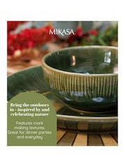 Mikasa Set of 4 Green Jardin Patterned Ceramic Cereal Bowl - Image 4 of 5
