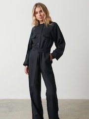 Pretty Lavish Black Brooke Belted Jumpsuit - Image 1 of 4
