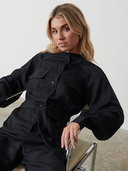 Pretty Lavish Black Brooke Belted Jumpsuit - Image 2 of 4