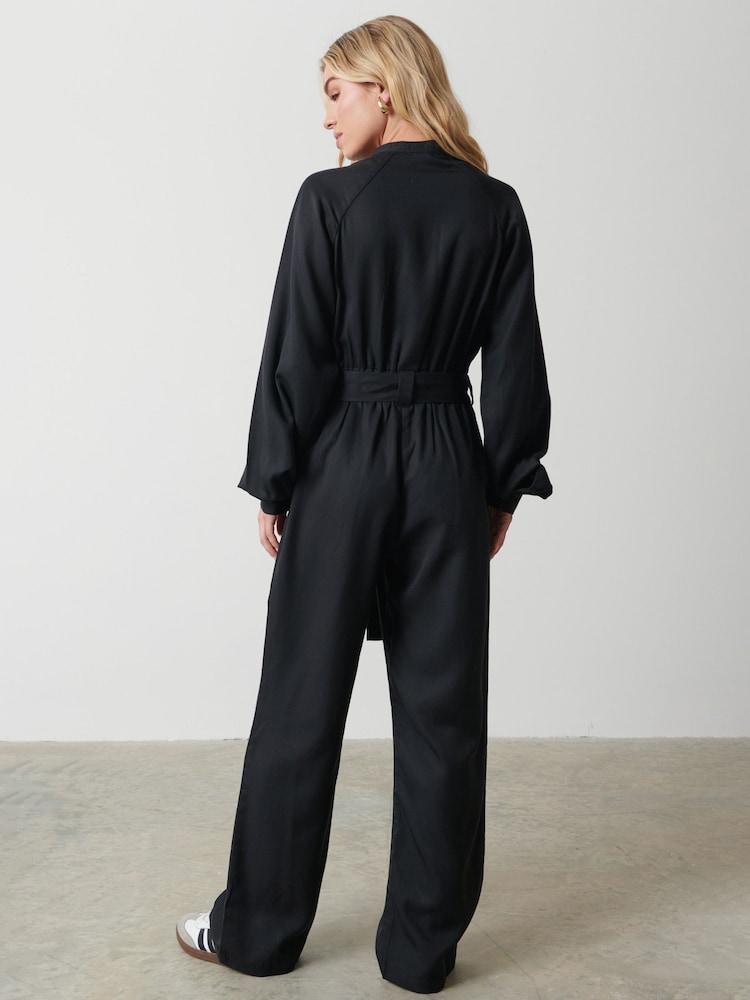 Pretty Lavish Black Brooke Belted Jumpsuit - Image 4 of 4
