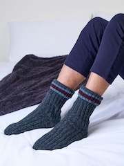 Totes Blue Chunky Slipper Socks with Fleece Lining - Image 1 of 5