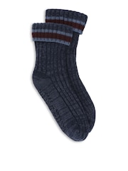 Totes Blue Chunky Slipper Socks with Fleece Lining - Image 2 of 5