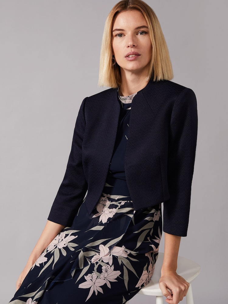 Phase Eight Blue Karlee Textured Jacket - Image 1 of 5
