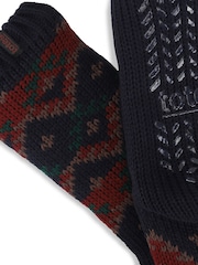 Totes Blue Fair Isle Slipper-Sox with Sherpa Lining Socks - Image 5 of 5