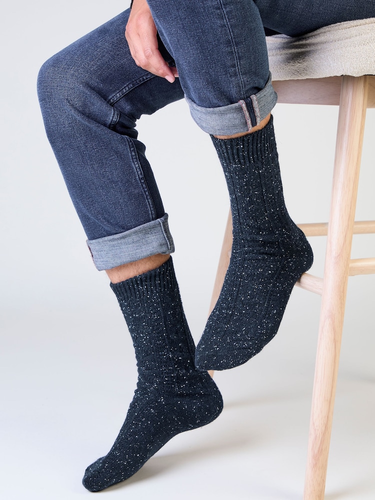 Totes Blue Wool Blend Thermal Boot Socks 2 Pack - Image 5 of 5 Totes Blue Wool Blend Thermal Boot Socks 2 Pack - Image 5 of 5