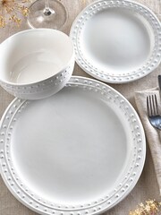 White Langley 12 Piece Dinner Set - Image 2 of 7