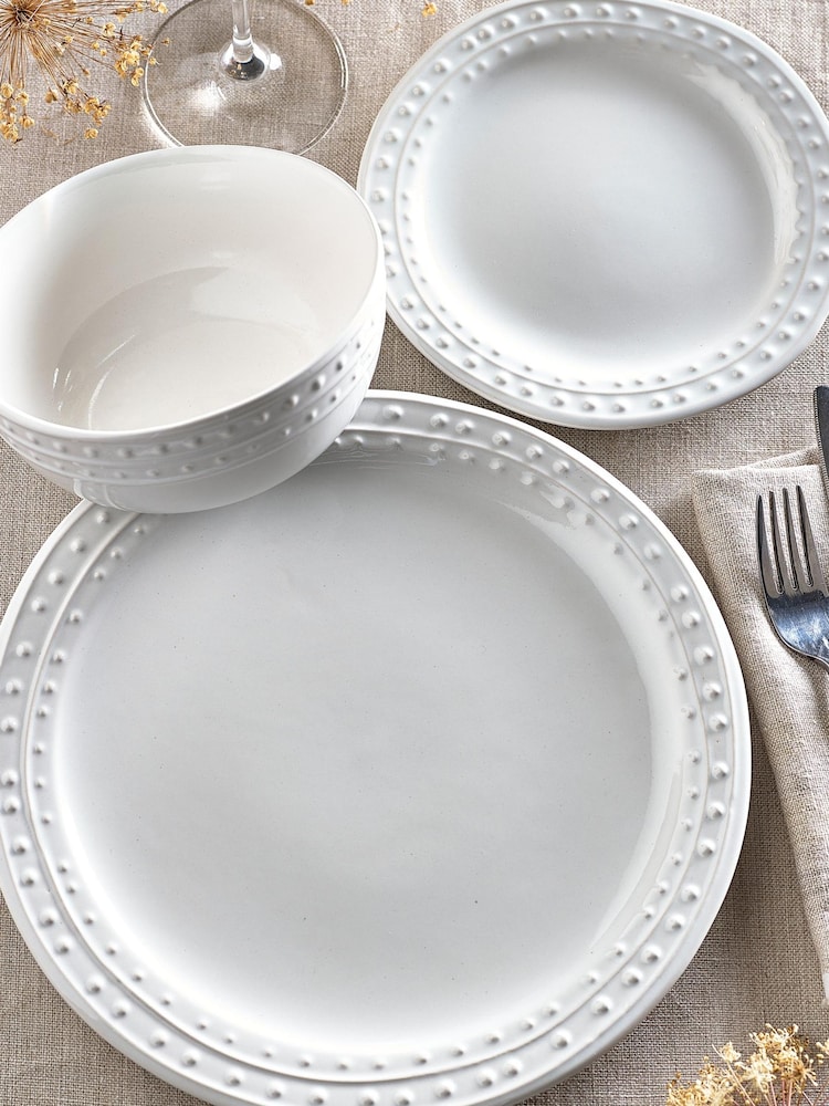 White Langley 12 Piece Dinner Set - Image 2 of 7