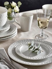 White Langley 12 Piece Dinner Set - Image 3 of 7