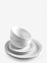 White Langley 12 Piece Dinner Set - Image 7 of 7