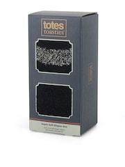 Totes Black Super Soft Cosy Slipper-Sox Socks 2 pack - Image 2 of 5