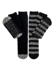 Totes Black Super Soft Cosy Slipper-Sox Socks 2 pack - Image 3 of 5