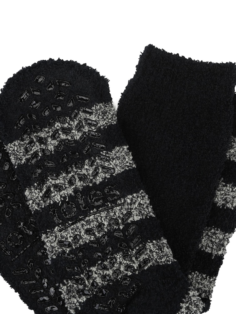 Totes Black Super Soft Cosy Slipper-Sox Socks 2 pack - Image 5 of 5 Totes Black Super Soft Cosy Slipper-Sox Socks 2 pack - Image 5 of 5