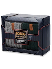 Totes Green Chunky Wool Blend Thermal Boot Socks 2 pack - Image 2 of 5