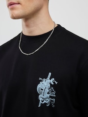 River Island Black Regular Fit Kanazawa Snake T-Shirt - Image 4 of 4