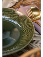Mikasa Set of 4 Green Jardin Patterned Stoneware Dinner Plate - Image 2 of 6