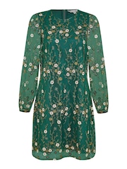 Yumi Green Embroidered Floral Tunic Dress - Image 5 of 5