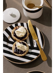 Mikasa Set of 4 White Luxe Deco with Gold Rim Side Plate - Image 1 of 6