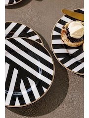 Mikasa Set of 4 White Luxe Deco with Gold Rim Side Plate - Image 2 of 6