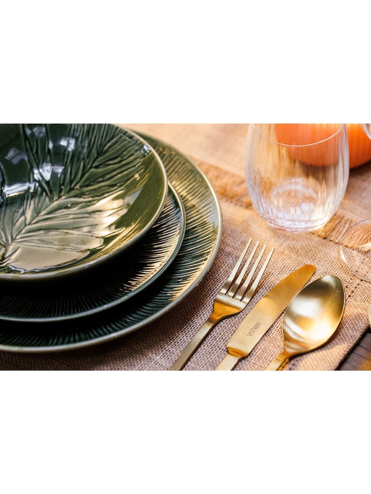 Mikasa Set of 4 Green Jardin Patterned Stoneware Pasta Bowl - Image 1 of 6