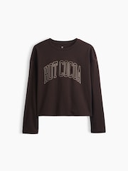 Gap Dark Brown Oversized Graphic Long Sleeve T-Shirt (4-13yrs) - Image 3 of 4