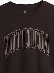 Gap Dark Brown Oversized Graphic Long Sleeve T-Shirt (4-13yrs) - Image 4 of 4