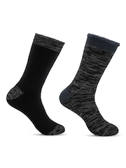 Totes Black Brushed Thermal Socks 2 Pack - Image 4 of 5