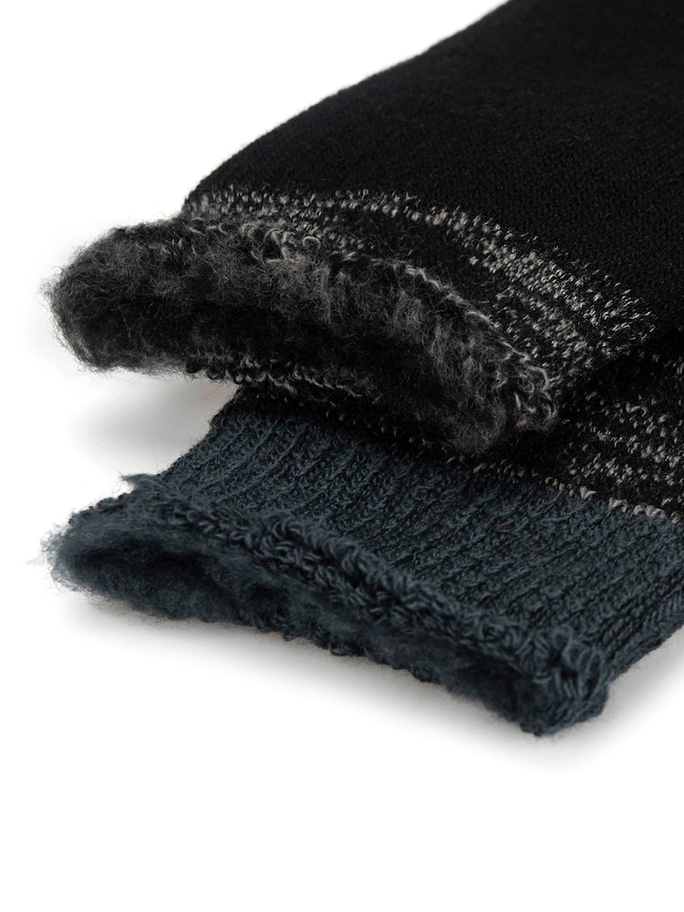 Totes Black Brushed Thermal Socks 2 Pack - Image 5 of 5 Totes Black Brushed Thermal Socks 2 Pack - Image 5 of 5