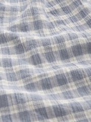 Blue Check 100% Cotton Tiered Maxi Skirt - Image 6 of 6