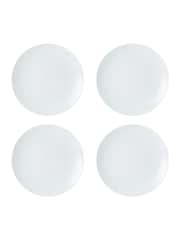 Mikasa Set of 4 White Simple Porcelain Dinner Plate Chalk - Image 3 of 6